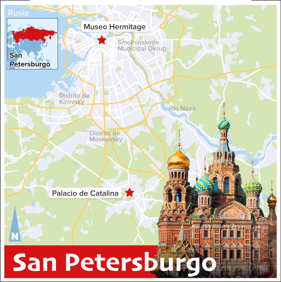 Mapa de San Petersburgo, Rusia