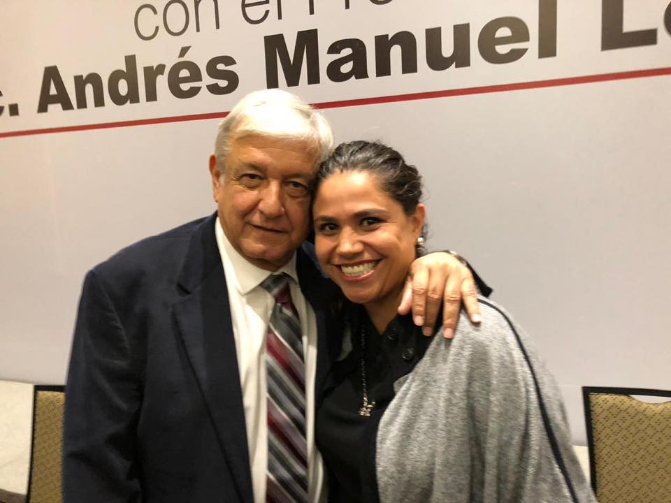 El presidente López Obrador con Catalina Monreal.