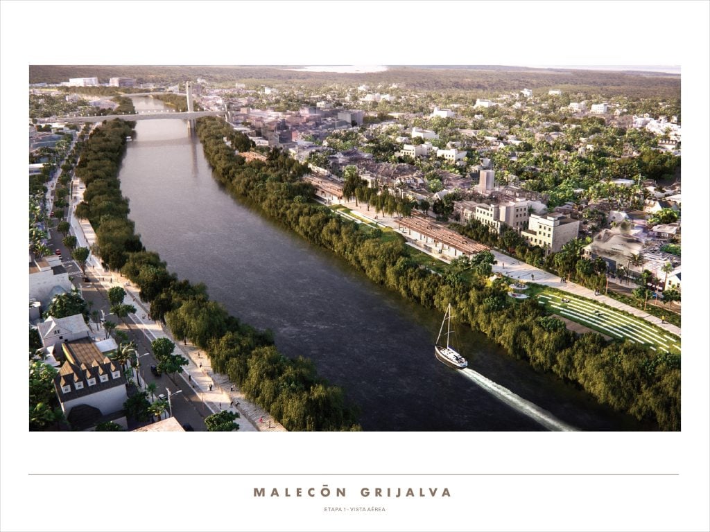 Imagen del proyecto del Malecón de Villahermosa realizado por la SEDATU.