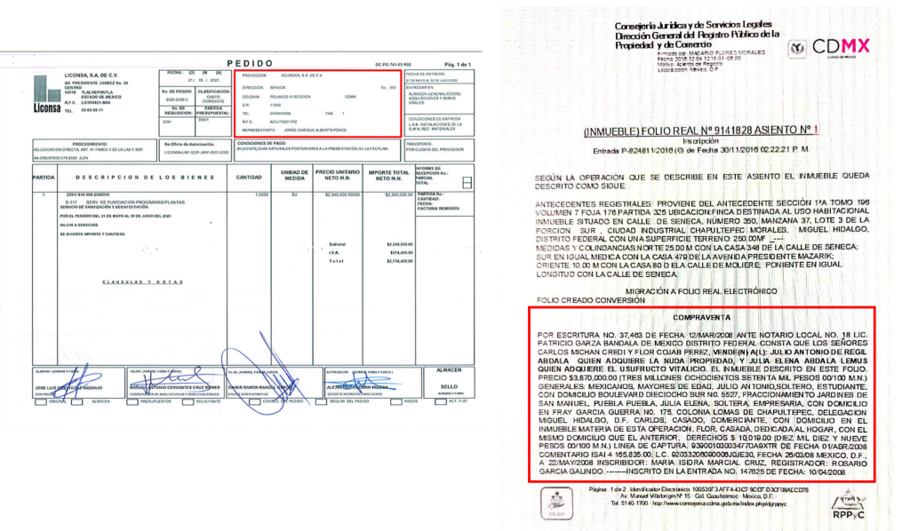 Alberts Ponce, el operador de SEICSA, también fungió como representante de Acurgen SA de CV en un contrato suscrito con Segalmex. En ese contrato declaró que el domicilio de la empresa estaba en Séneca 350, inmueble que tiene en usufructo Julia Abdalá, pareja de Bartlett.