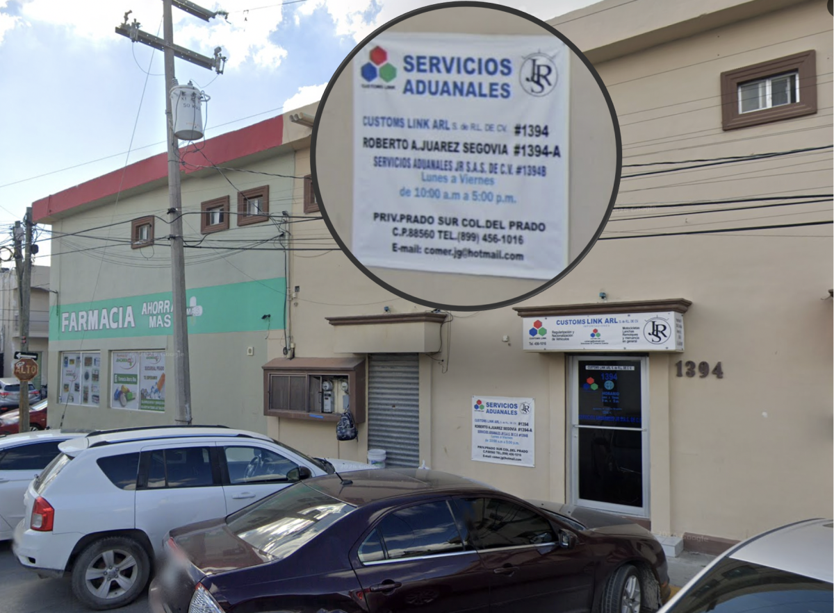 Customs Link ARL comparte domicilio en Reynosa con Servicios Aduanales JR, investigada por la FGR como una de las mayores huachicoleras.